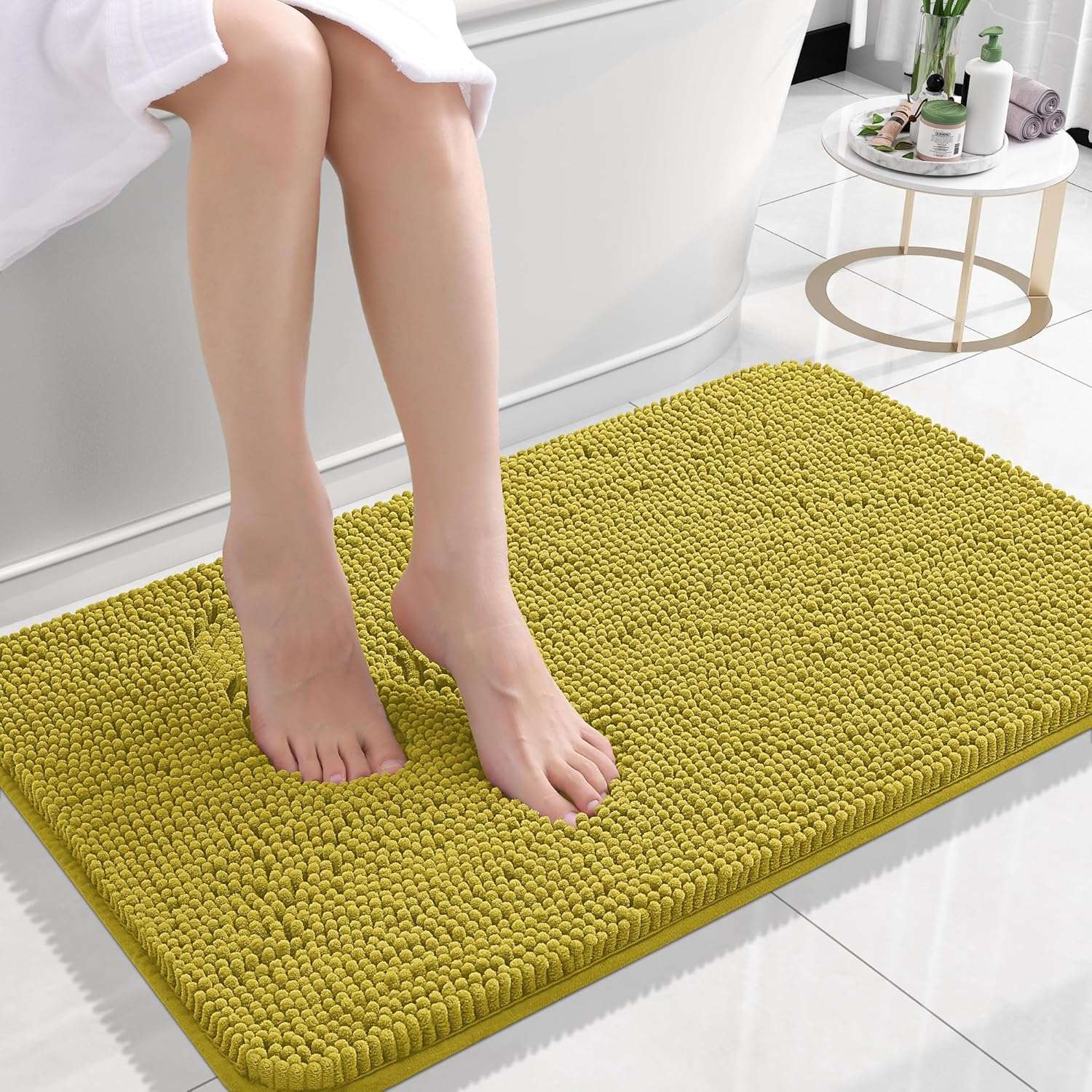 OLANLY Luxe Chenille Bath Mat - Quick Dry & Soft