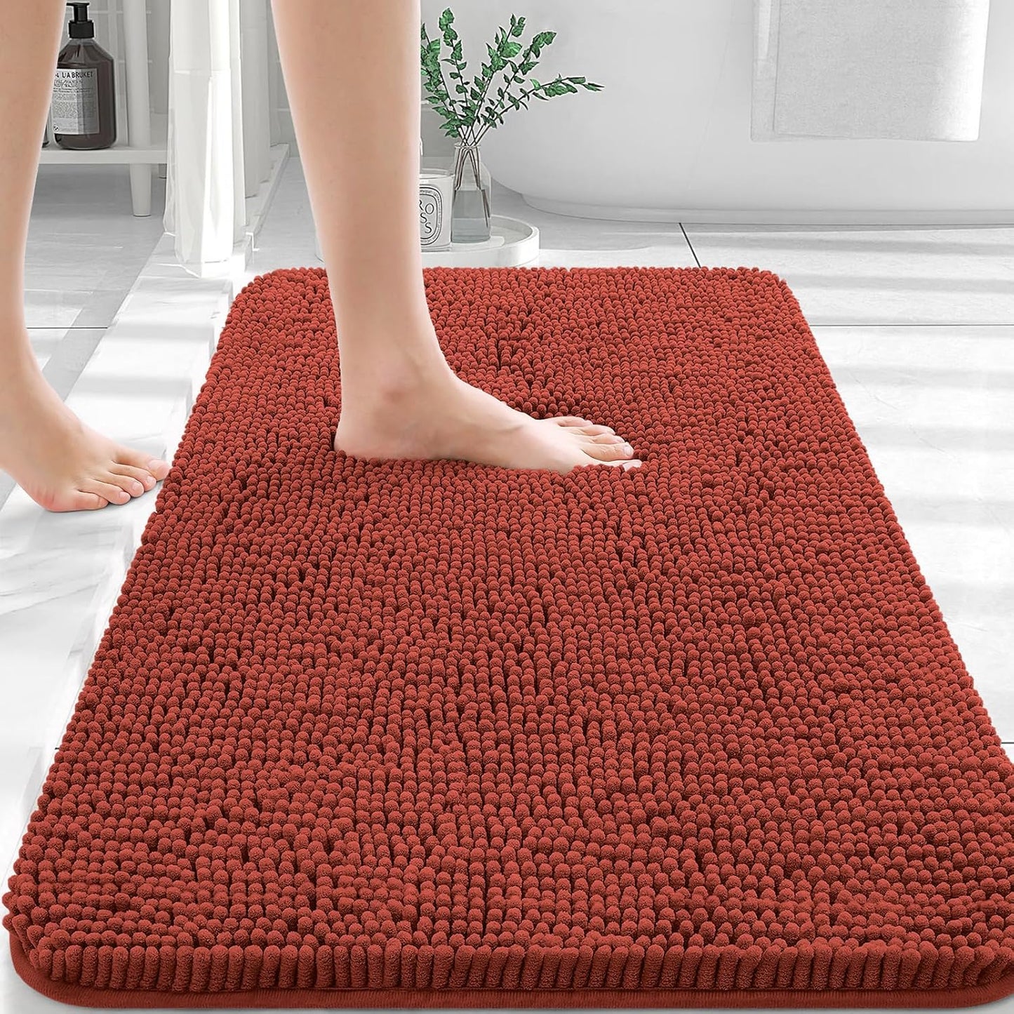 OLANLY Luxe Chenille Bath Mat - Quick Dry & Soft