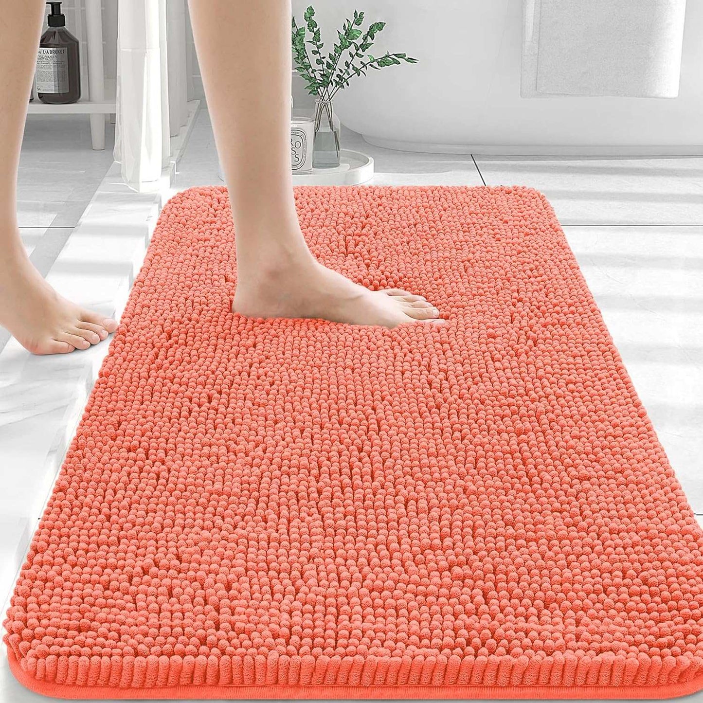 OLANLY Luxe Chenille Bath Mat - Quick Dry & Soft