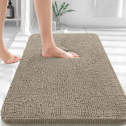 OLANLY Luxe Chenille Bath Mat - Quick Dry & Soft