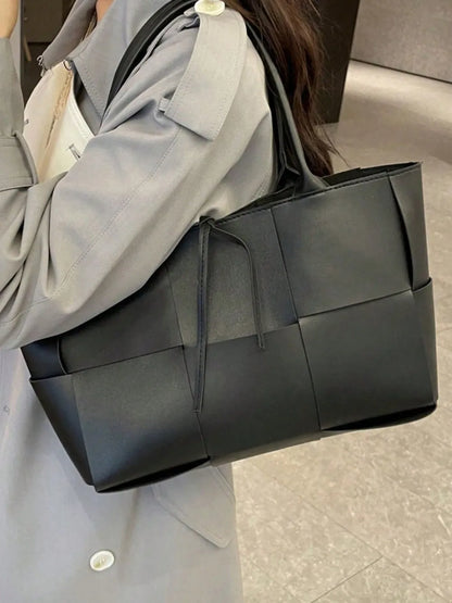 PU Leather Woven Handbag and Clutch Set - Premium handbags from Trendsi - Just $21.99! Shop now at Handbags Specialist Headquarter