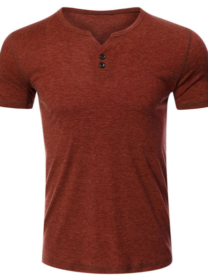 Men's Henley Short Sleeve Polo Top - Premium Men's Polo shirt from Trendsi - Just $30.14! Shop now at Handbags Specialist Headquarter