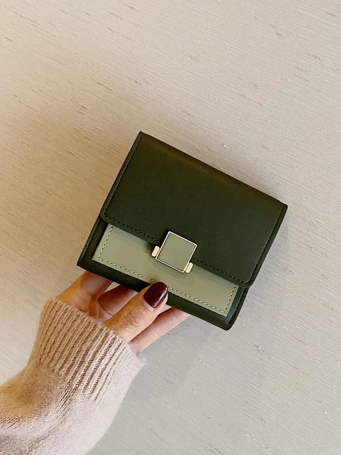 Contrast PU Leather Wallet - Premium Wallet from Trendsi - Just $19.99! Shop now at Handbags Specialist Headquarter