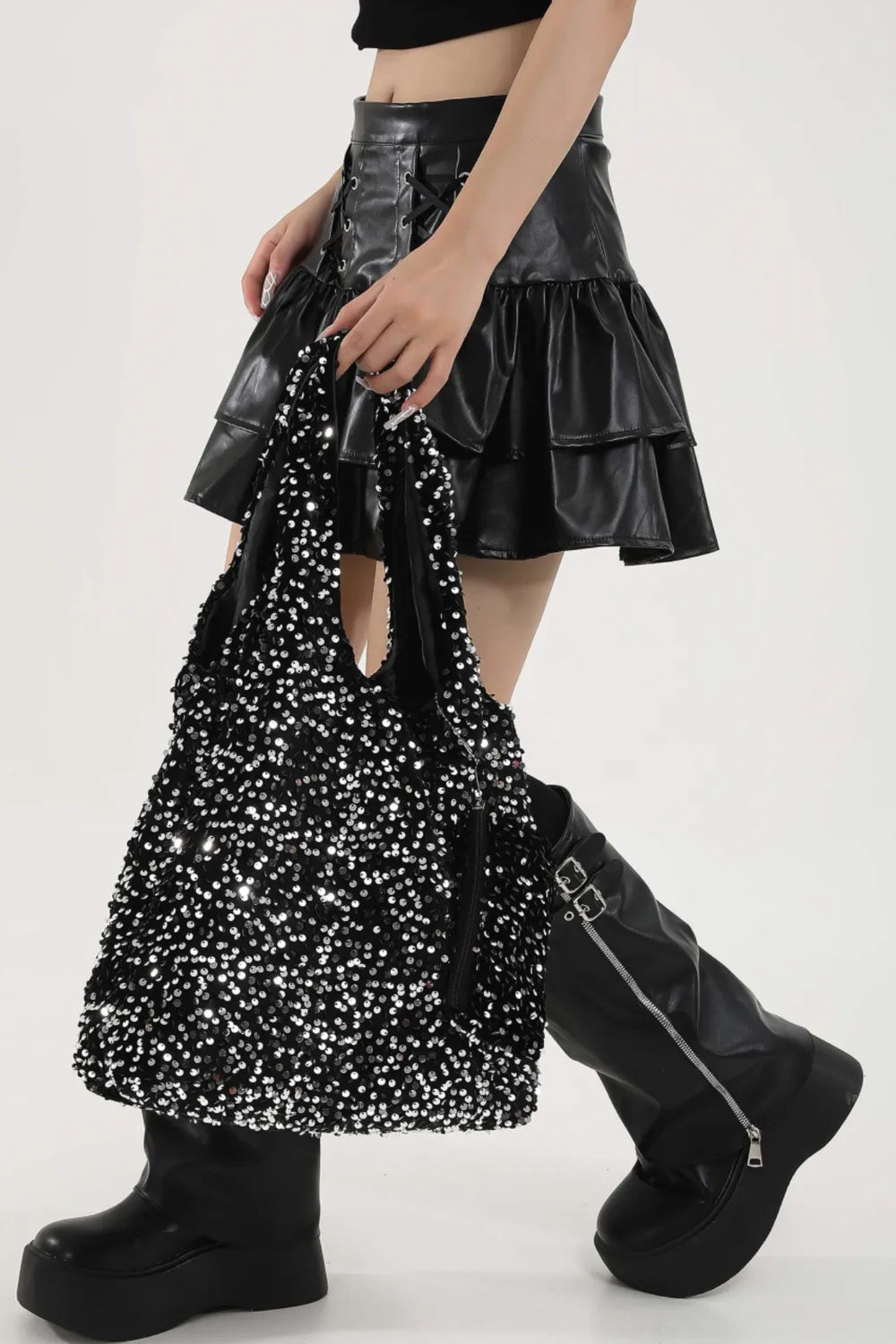 Sequin Polyester Handbag - Premium Tote Bag from Trendsi - Just $32.99! Shop now at Handbags Specialist Headquarter