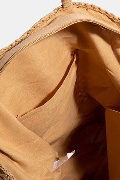 Fame Intricate Braided Tote Bag - Premium Tote Bag from Trendsi - Just $39.99! Shop now at Handbags Specialist Headquarter