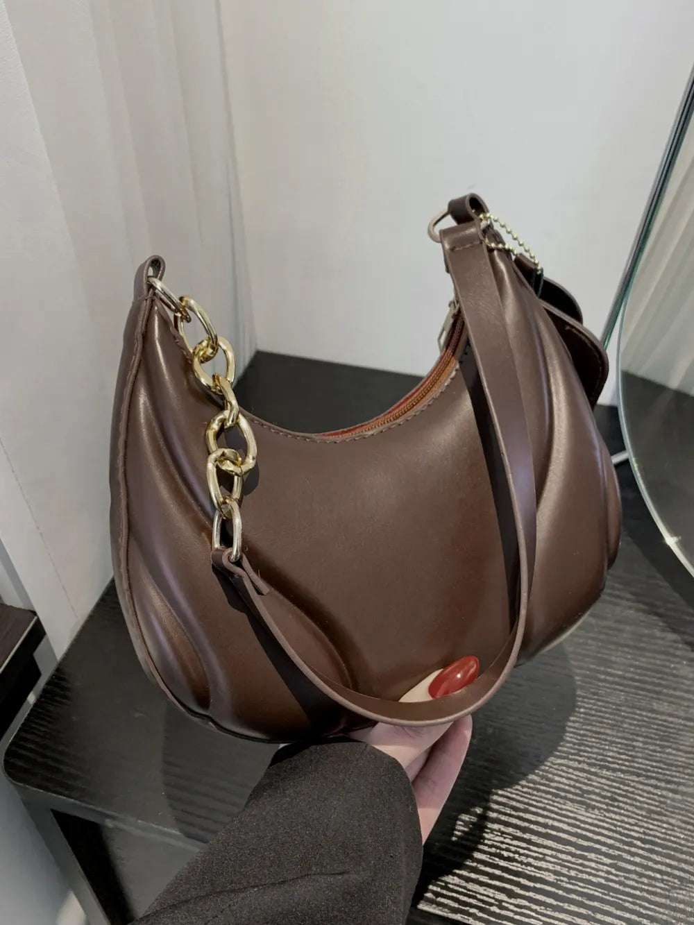 PU Leather Shoulder Bag with EarPods Bag - Premium Crossbody Bag from Trendsi - Just $18.99! Shop now at Handbags Specialist Headquarter