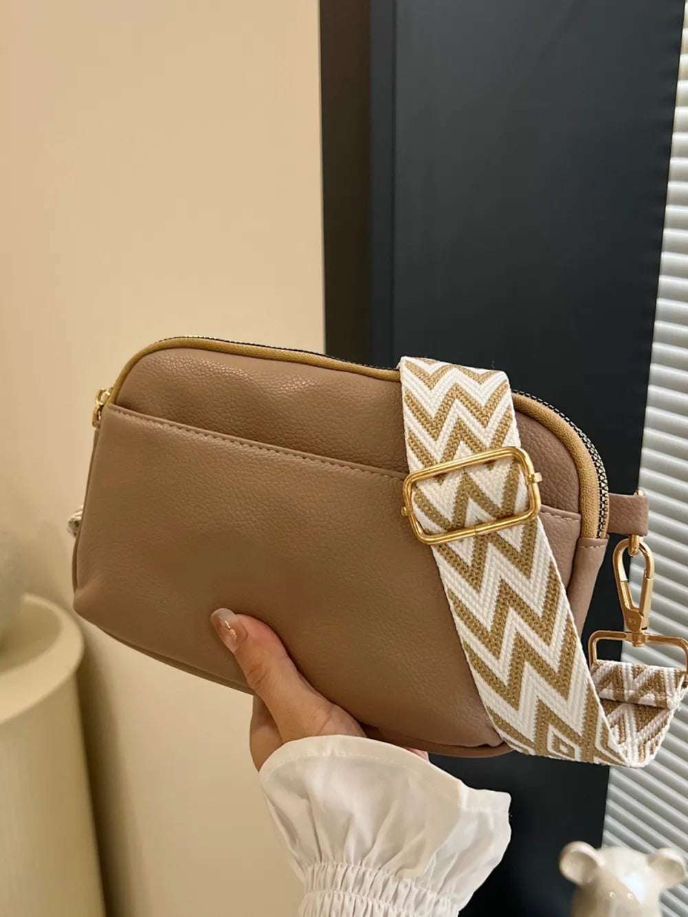 PU Leather Single Strap Crossbody Bag - Premium Crossbody Bag from Trendsi - Just $21.99! Shop now at Handbags Specialist Headquarter