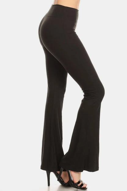 Leggings Depot High Waist Flare Leggings - Premium Leggings from Trendsi - Just $35.16! Shop now at Handbags Specialist Headquarter