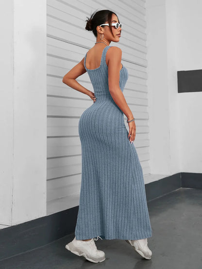 Ribbed Maxi Tank Dress - Premium Maxi Dress from Trendsi - Just $25.99! Shop now at Handbags Specialist Headquarter