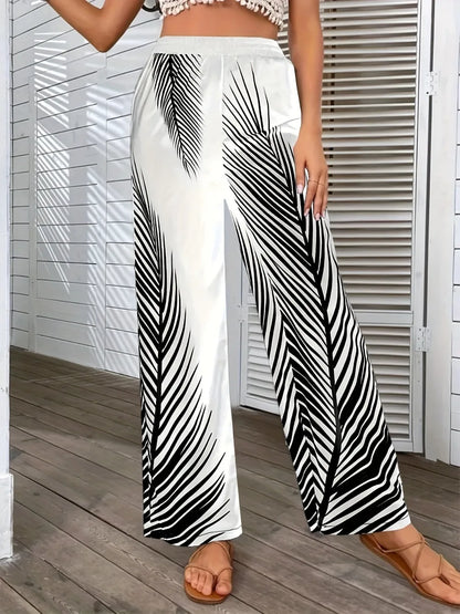 Printed Wide Leg Pants - Premium Women Pants from Trendsi - Just $26.99! Shop now at Handbags Specialist Headquarter