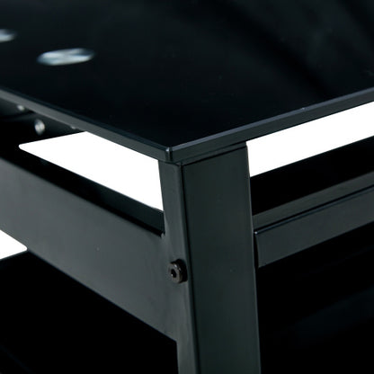 Elevate: Sleek 2-Layer Black Glass Coffee Table