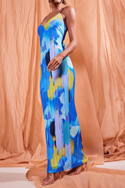 Backless Printed Maxi Cami Dress - Premium Maxi Dress from Trendsi - Just $24.99! Shop now at Handbags Specialist Headquarter