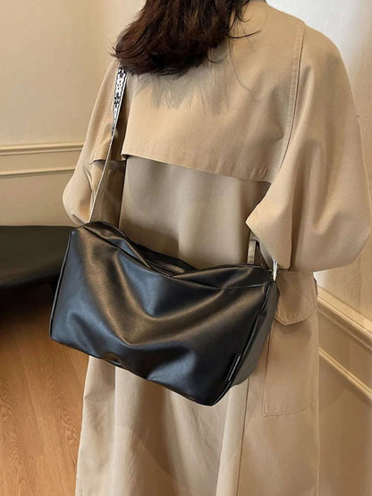 PU Leather Adjustable Strap Crossbody Bag - Premium Crossbody Bag from Trendsi - Just $26.99! Shop now at Handbags Specialist Headquarter