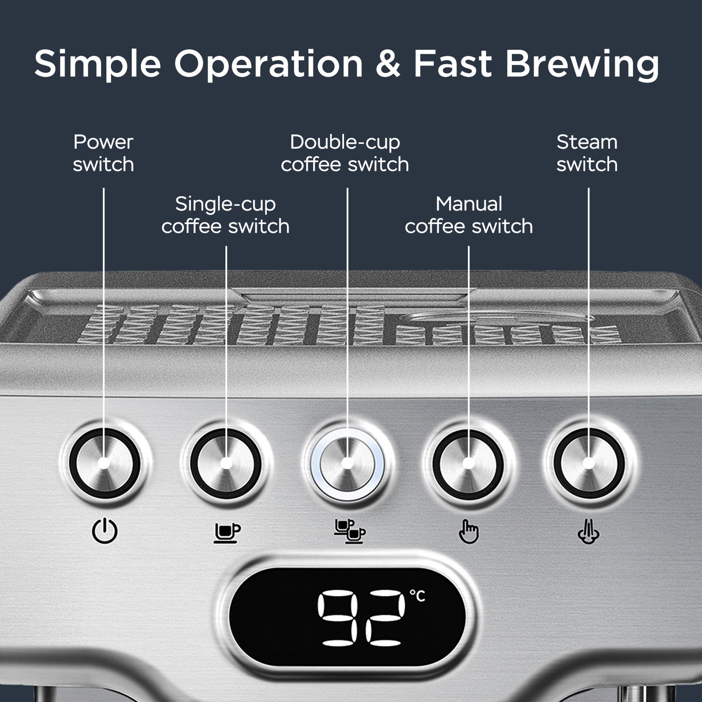 GeekCraft 20-Bar Espresso & Milk Frother Station