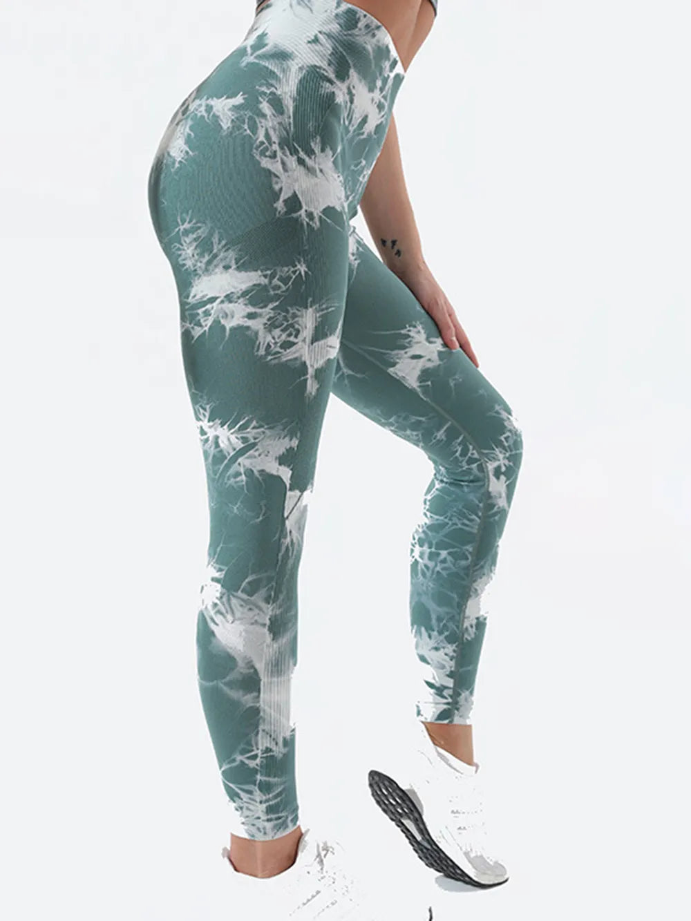Tie-Dye High Waist Active Leggings - Premium Leggings from Trendsi - Just $41.40! Shop now at Handbags Specialist Headquarter