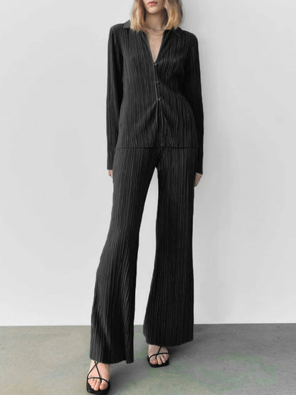 Texture Long Sleeve Top and Pants Lounge Set - Premium Sleepwear from Trendsi - Just $54.99! Shop now at Handbags Specialist Headquarter