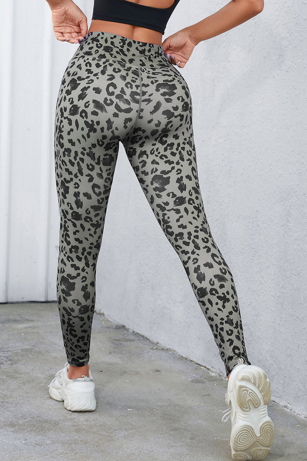 Leopard Print Wide Waistband Leggings - Premium Leggings from Trendsi - Just $43.71! Shop now at Handbags Specialist Headquarter