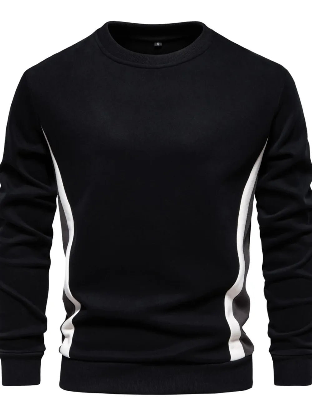 Men's Side Striped Contrast Round Neck Sweatshirt - Premium Men's Sweatshirts from Trendsi - Just $36.54! Shop now at Handbags Specialist Headquarter