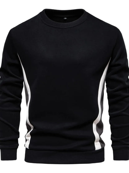 Men's Side Striped Contrast Round Neck Sweatshirt - Premium Men's Sweatshirts from Trendsi - Just $36.54! Shop now at Handbags Specialist Headquarter