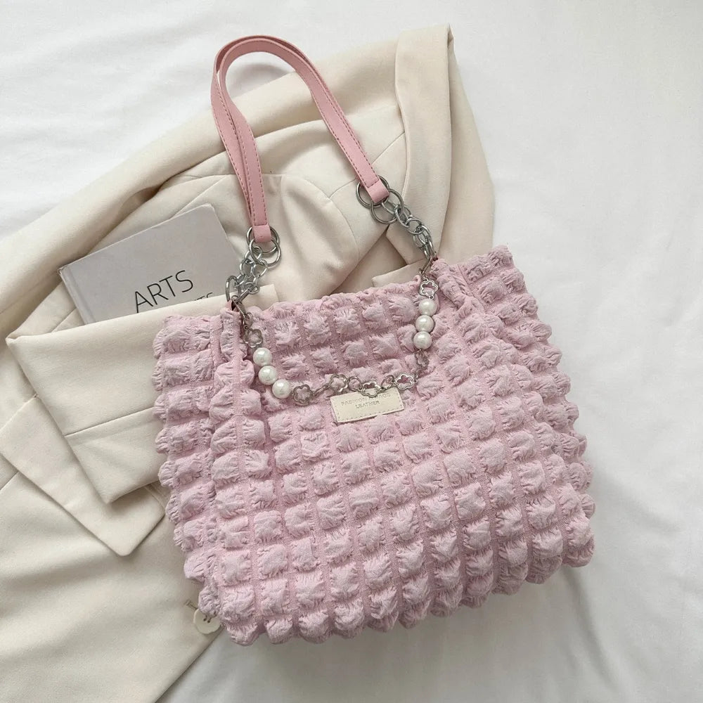 Cloud Puffy Polyester Tote Bag - Premium Tote Bag from Trendsi - Just $39.99! Shop now at Handbags Specialist Headquarter
