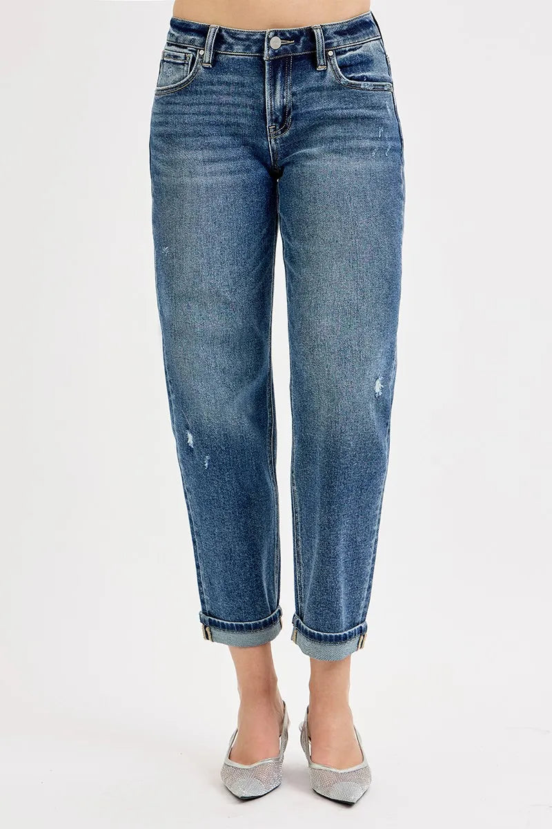 RISEN Full Size Low Rise Crop Boyfriend Jeans Plus Size - Premium Women / Jeans & Denim from Trendsi - Just $63.99! Shop now at Handbags Specialist Headquarter