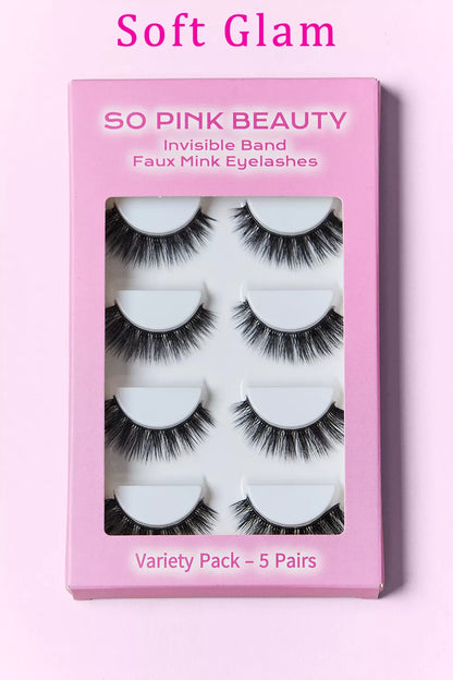SO PINK BEAUTY Mink Eyelashes 5 Pairs - Premium Sleepwear from Trendsi - Just $24.99! Shop now at Handbags Specialist Headquarter