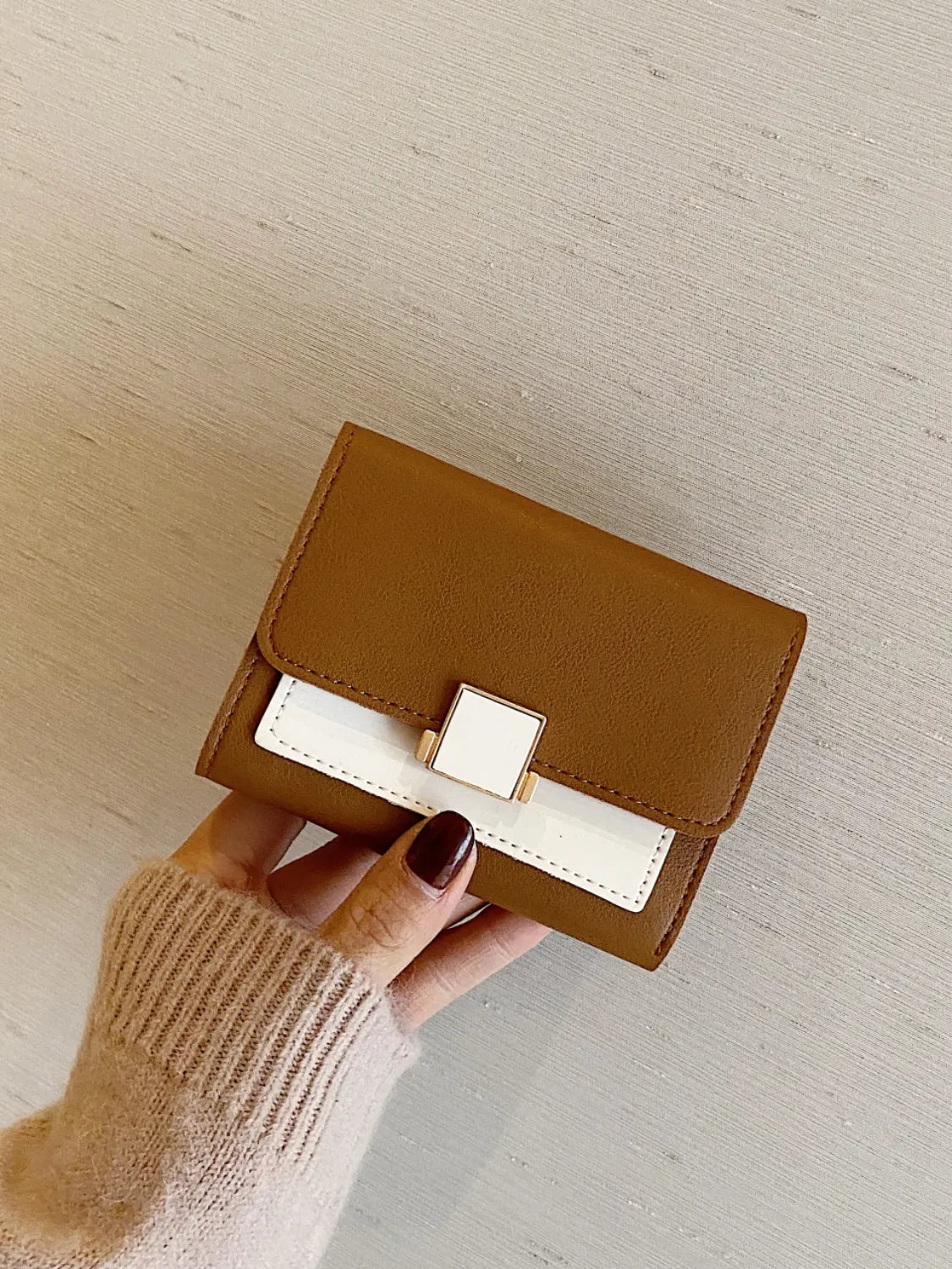 Contrast PU Leather Wallet - Premium Wallet from Trendsi - Just $19.99! Shop now at Handbags Specialist Headquarter