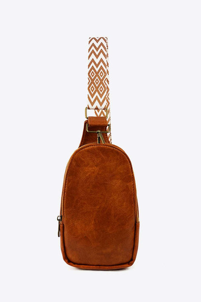 Random Pattern Adjustable Strap PU Leather Sling Bag - Premium Crossbody Bag from Trendsi - Just $32.99! Shop now at Handbags Specialist Headquarter