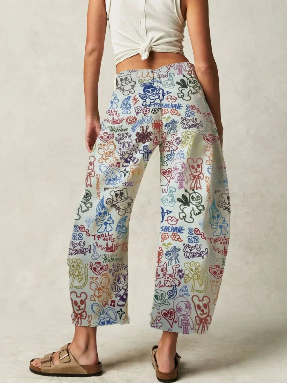 Printed Wide Leg Jeans - Premium Women / Jeans & Denim from Trendsi - Just $48.56! Shop now at Handbags Specialist Headquarter
