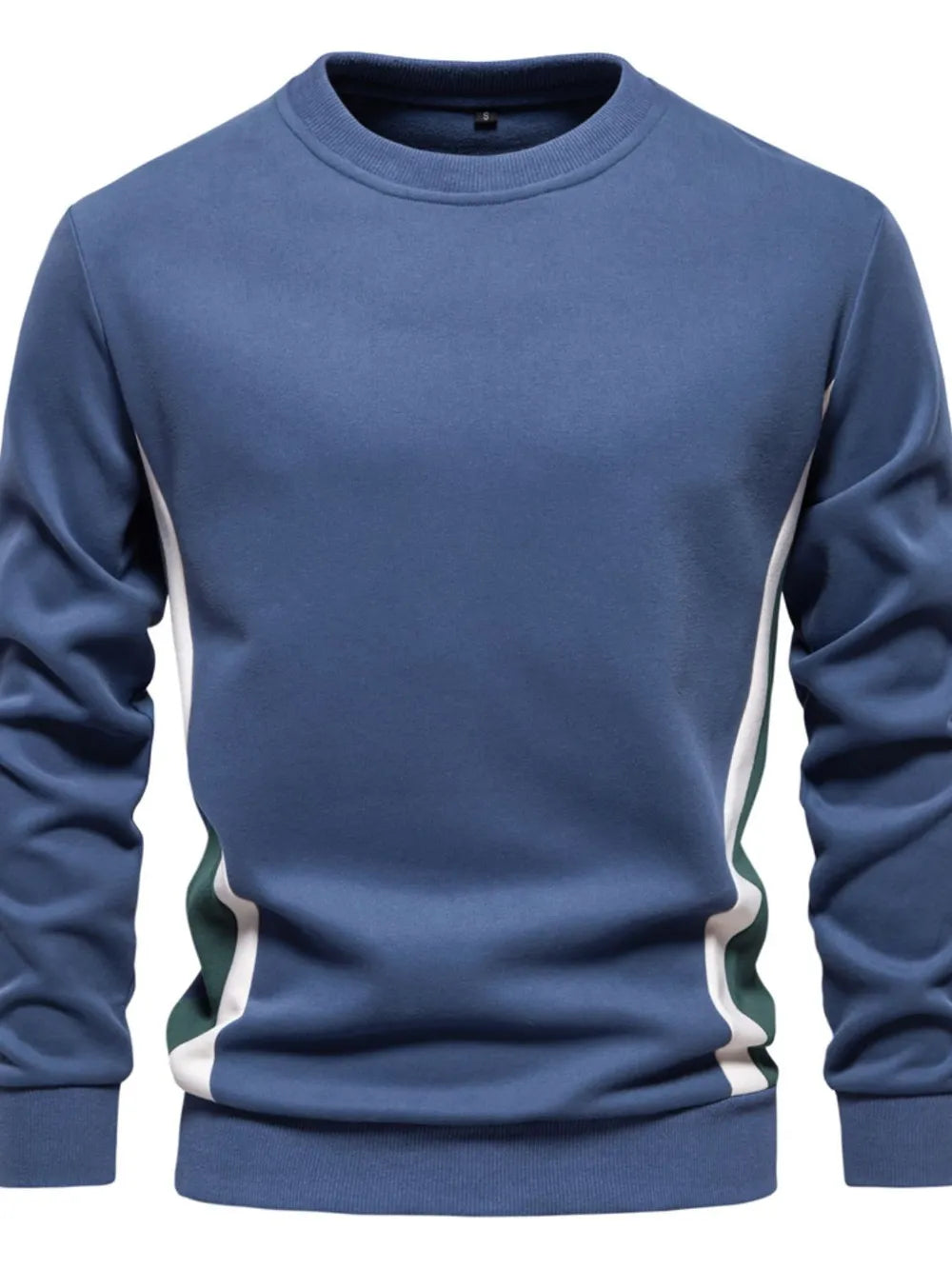 Men's Side Striped Contrast Round Neck Sweatshirt - Premium Men's Sweatshirts from Trendsi - Just $36.54! Shop now at Handbags Specialist Headquarter