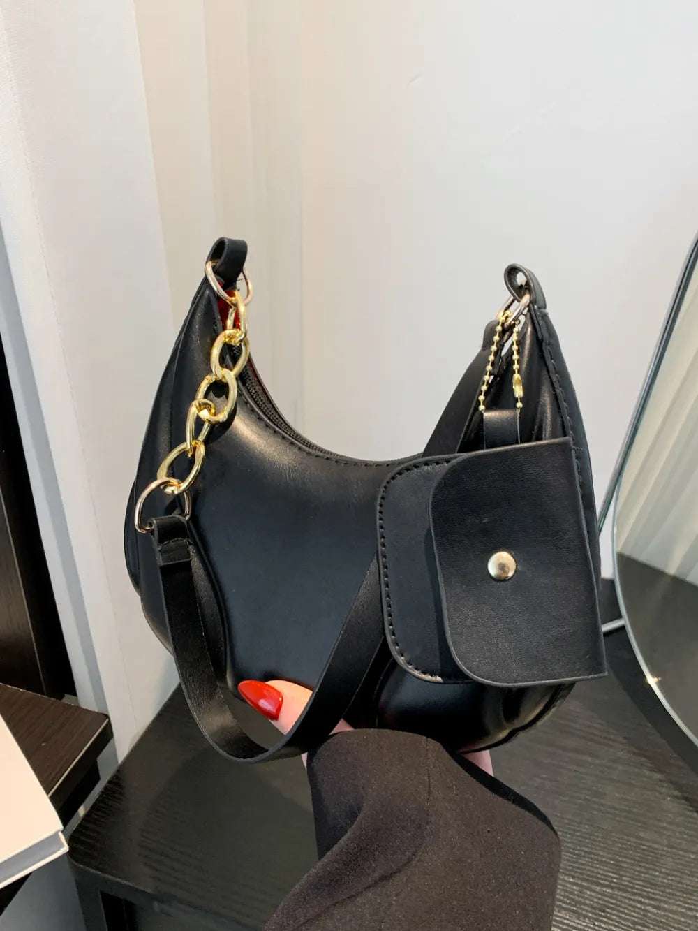 PU Leather Shoulder Bag with EarPods Bag - Premium Crossbody Bag from Trendsi - Just $18.99! Shop now at Handbags Specialist Headquarter