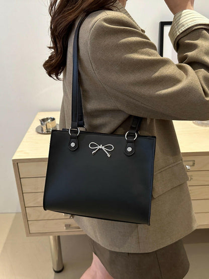 Bow PU Leather Shoulder Bag.