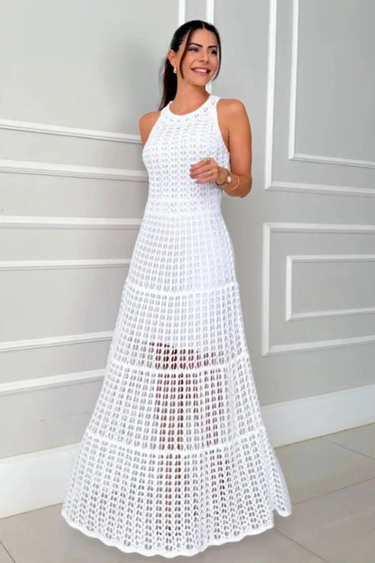 Hollowed-Out Sleeveless Maxi Dress - Premium Maxi Dress from Trendsi - Just $48.99! Shop now at Handbags Specialist Headquarter