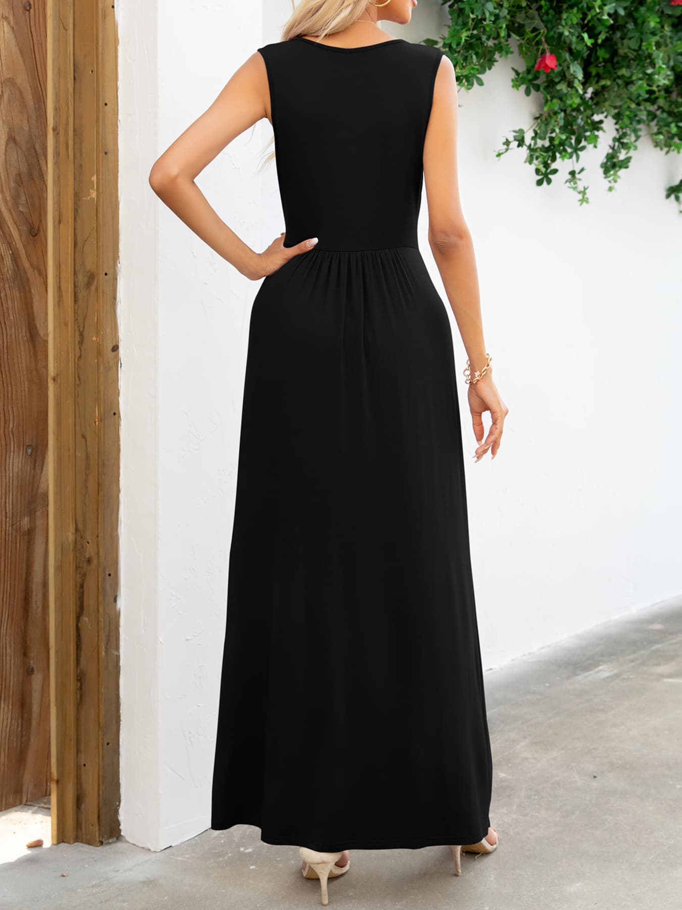 Surplice Neck Sleeveless Maxi Dress - Premium Maxi Dress from Trendsi - Just $38.99! Shop now at Handbags Specialist Headquarter