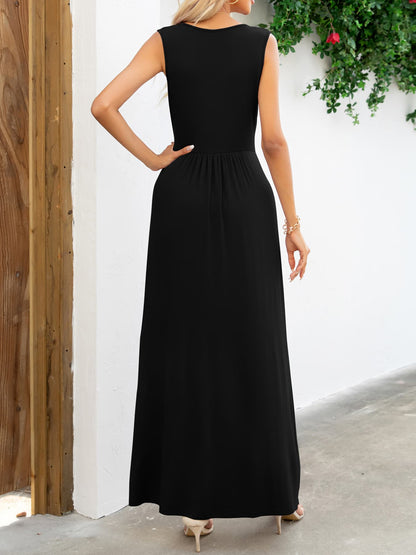 Surplice Neck Sleeveless Maxi Dress - Premium Maxi Dress from Trendsi - Just $38.99! Shop now at Handbags Specialist Headquarter