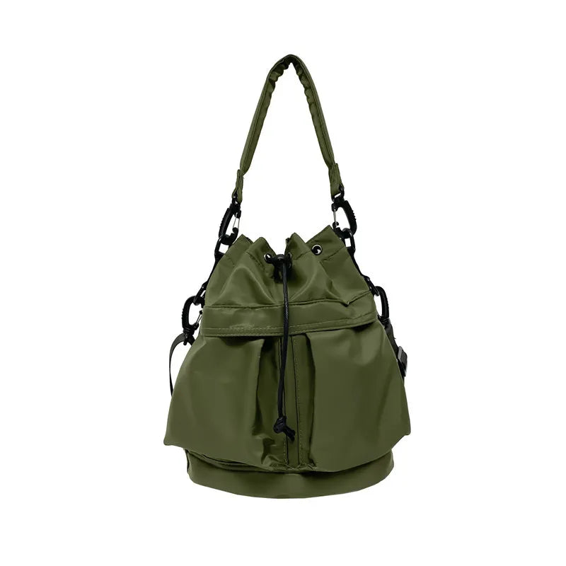 Drawstring Nylon Bucket Bag - Premium Crossbody Bag from Trendsi - Just $24.99! Shop now at Handbags Specialist Headquarter