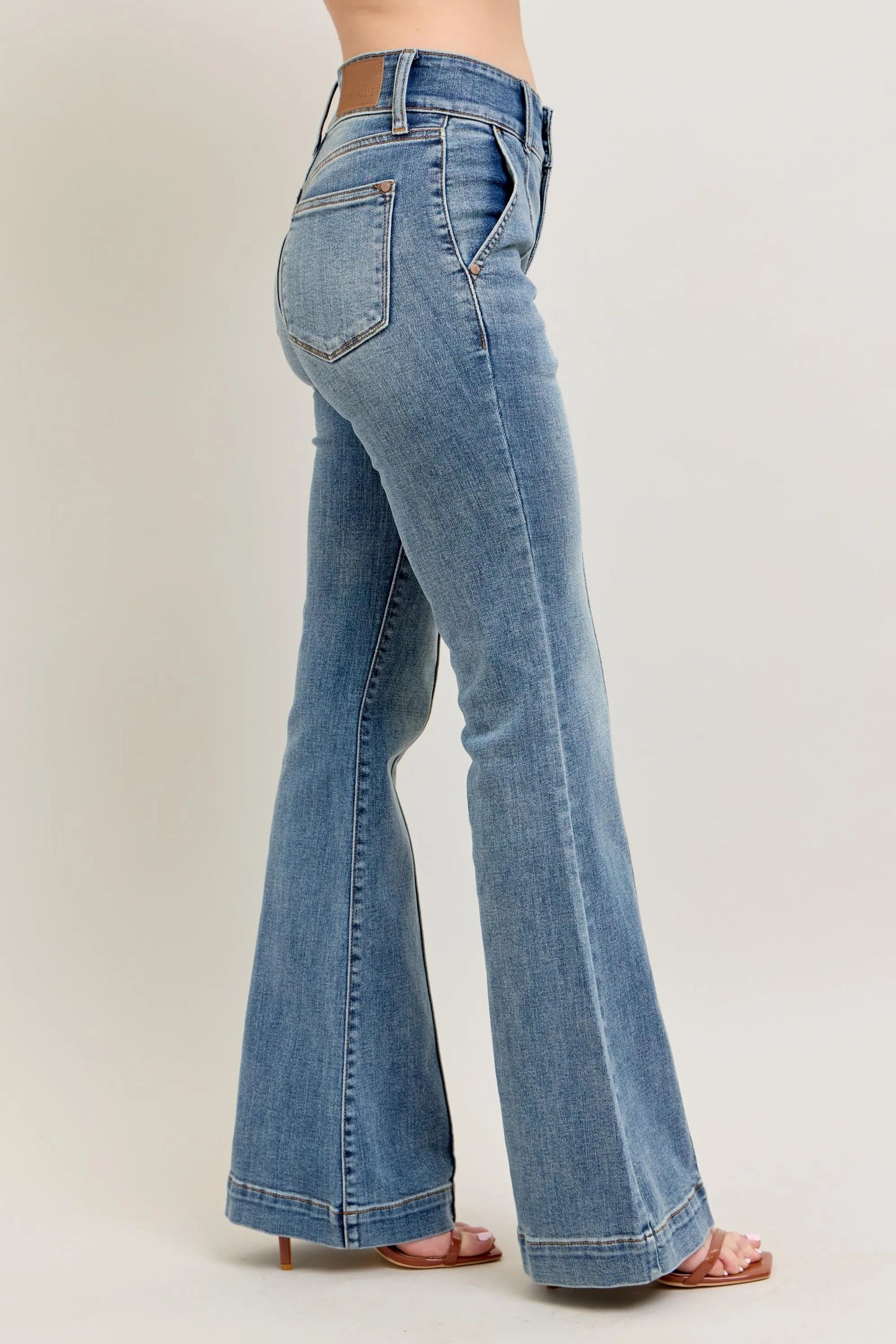 Judy Blue Full Size High-Waist Flare Denim Jeans with Front Seam Detail Plus Size - Premium Women / Jeans & Denim from Trendsi - Just $71.99! Shop now at Handbags Specialist Headquarter