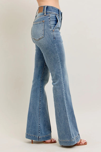 Judy Blue Full Size High-Waist Flare Denim Jeans with Front Seam Detail Plus Size - Premium Women / Jeans & Denim from Trendsi - Just $71.99! Shop now at Handbags Specialist Headquarter