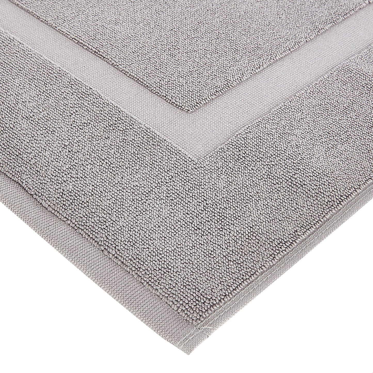 Soft Silver Banded Bath Rug Mat - Handbags Specialist Headquarter