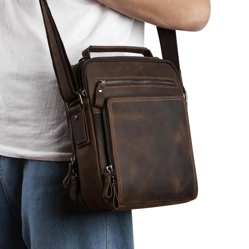 JOYIR New Genuine Leather Men Vintage Handbags Small Flap Men's Shoulder Bag Casual Office Messenger Bags Fashion Crossbody Bag - Premium  from eprolo - Just $73.46! Shop now at Handbags Specialist Headquarter