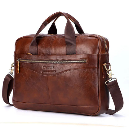 Men Genuine Leather Handbags Casual Leather Laptop Bags Male Business Travel Messenger Bags Men's Crossbody Shoulder Bag - Premium  from LACHIOUR Store - Just $169.99! Shop now at Handbags Specialist Headquarter