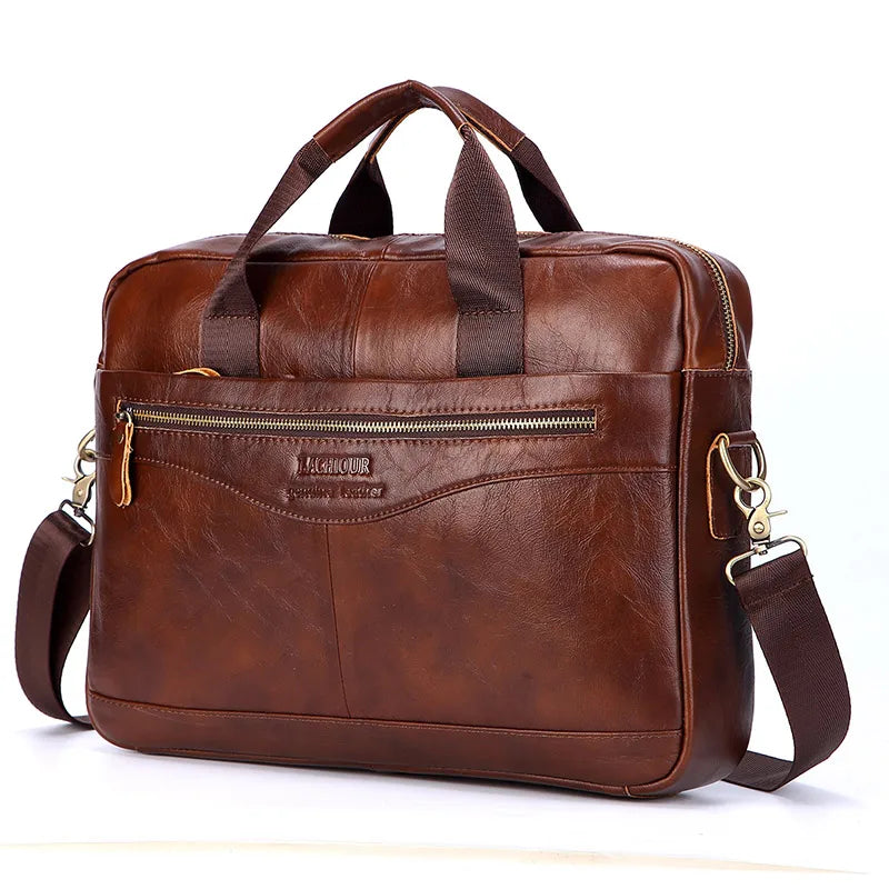 Men Genuine Leather Handbags Casual Leather Laptop Bags Male Business Travel Messenger Bags Men's Crossbody Shoulder Bag - Premium  from LACHIOUR Store - Just $169.99! Shop now at Handbags Specialist Headquarter