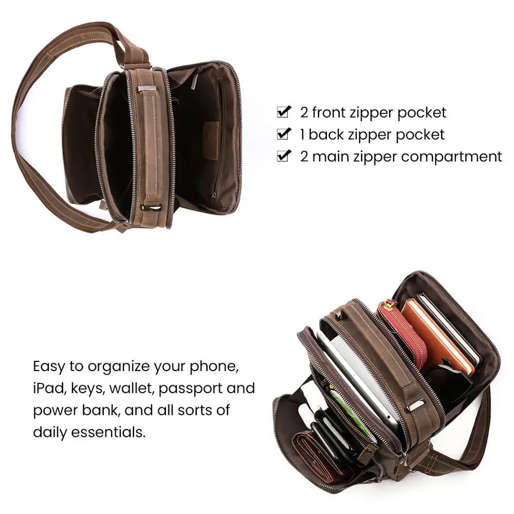 JOYIR New Genuine Leather Men Vintage Handbags Small Flap Men's Shoulder Bag Casual Office Messenger Bags Fashion Crossbody Bag - Premium  from eprolo - Just $73.46! Shop now at Handbags Specialist Headquarter