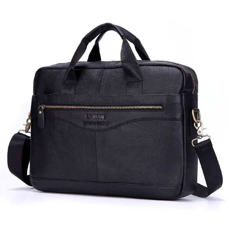 Men Genuine Leather Handbags Casual Leather Laptop Bags Male Business Travel Messenger Bags Men's Crossbody Shoulder Bag - Premium  from LACHIOUR Store - Just $169.99! Shop now at Handbags Specialist Headquarter