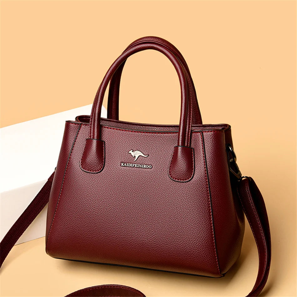 2 Layers Leather Luxury Handbags Women Bags Designer Handbags High Quality Small Casual Tote Bags For Women Shoulder Bag Winter - Premium  from eprolo - Just $71.32! Shop now at Handbags Specialist Headquarter