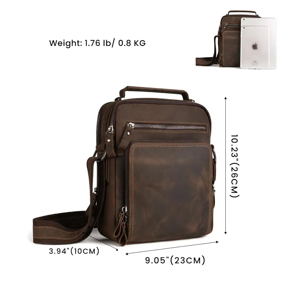 JOYIR New Genuine Leather Men Vintage Handbags Small Flap Men's Shoulder Bag Casual Office Messenger Bags Fashion Crossbody Bag - Premium  from eprolo - Just $73.46! Shop now at Handbags Specialist Headquarter