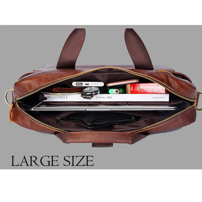 Men Genuine Leather Handbags Casual Leather Laptop Bags Male Business Travel Messenger Bags Men's Crossbody Shoulder Bag - Premium  from LACHIOUR Store - Just $169.99! Shop now at Handbags Specialist Headquarter