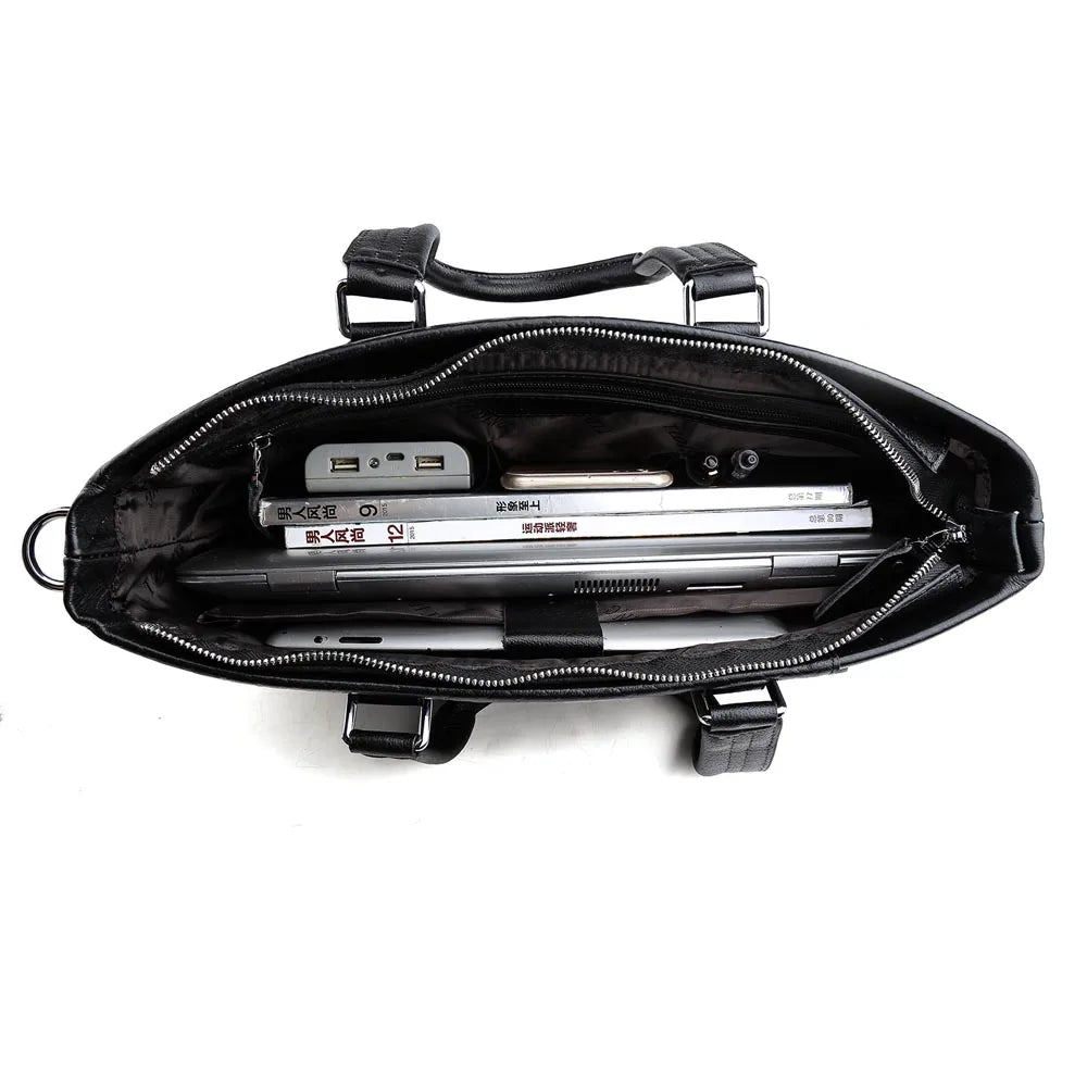 Leather Handbag Business Office Briefcase Genuine Leather Laptop Bag for Men - Premium Handbags from Handbags Specialist Headquarter - Just $102.99! Shop now at Handbags Specialist Headquarter