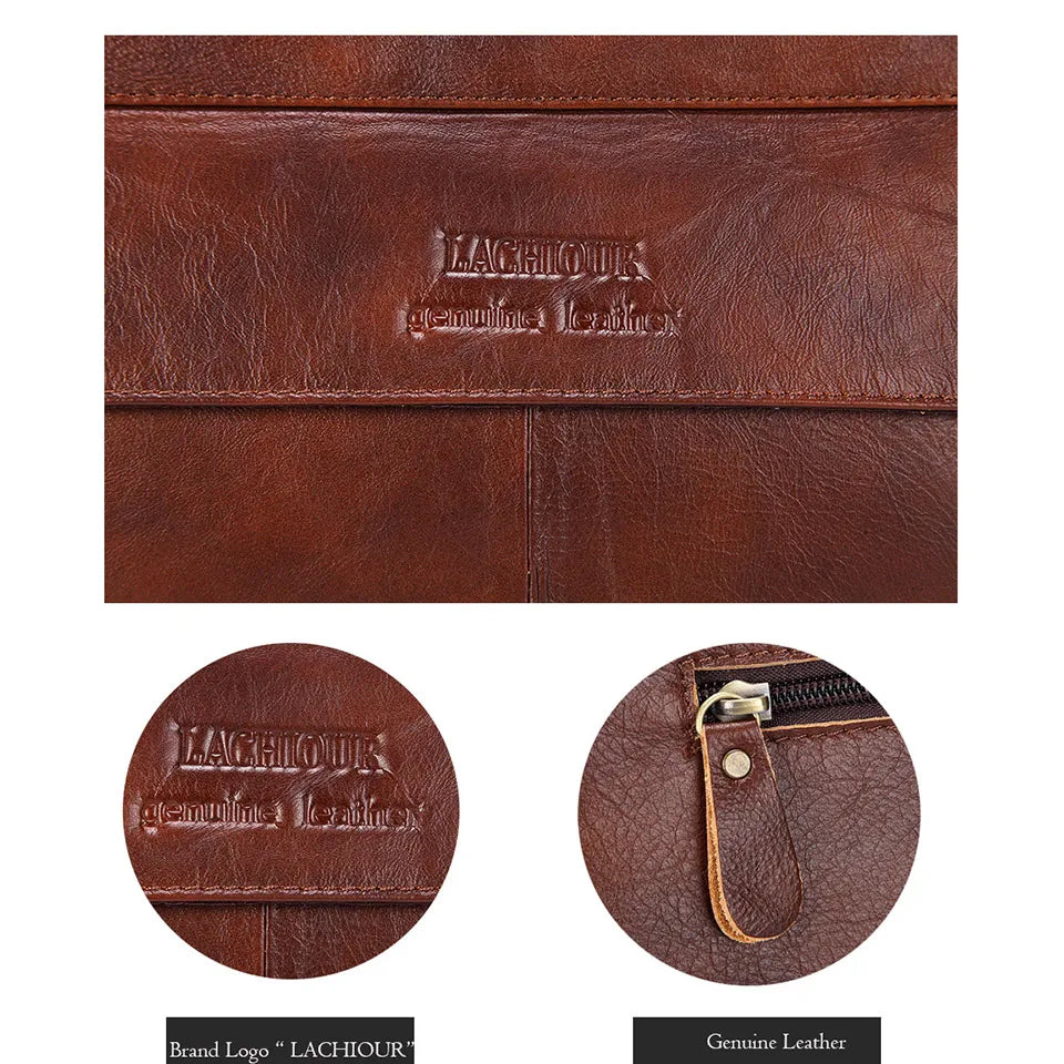 Men Genuine Leather Handbags Casual Leather Laptop Bags Male Business Travel Messenger Bags Men's Crossbody Shoulder Bag - Premium  from LACHIOUR Store - Just $169.99! Shop now at Handbags Specialist Headquarter