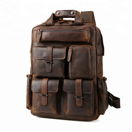 Custom ODM &OEM Retro Genuine Crazy Horse Leather Men Laptop Backpack Luxury Vintage Pure Real Cow Leather Backpack Man - Premium Backpack Bags from Handbags Specialist Headquarter - Just $165.99! Shop now at Handbags Specialist Headquarter